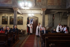 2023-10-22 Trzeci dzień II Międzynarodowego Konwentu Templariuszy, zaprzysiężenie Giermka w starym Kościele Templariuszy pw. Św. Bartłomieja w Gliwicach