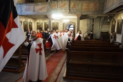 2023-10-22 Trzeci dzień II Międzynarodowego Konwentu Templariuszy, zaprzysiężenie Giermka w starym Kościele Templariuszy pw. Św. Bartłomieja w Gliwicach