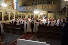 2023-10-22 Trzeci dzień II Międzynarodowego Konwentu Templariuszy, zaprzysiężenie Giermka w starym Kościele Templariuszy pw. Św. Bartłomieja w Gliwicach