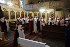 2023-10-22 Trzeci dzień II Międzynarodowego Konwentu Templariuszy, zaprzysiężenie Giermka w starym Kościele Templariuszy pw. Św. Bartłomieja w Gliwicach