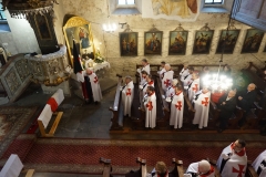 2023-10-22 Trzeci dzień II Międzynarodowego Konwentu Templariuszy, zaprzysiężenie Giermka w starym Kościele Templariuszy pw. Św. Bartłomieja w Gliwicach