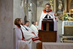 2023-10-22 Trzeci dzień II Międzynarodowego Konwentu Templariuszy, zaprzysiężenie Giermka w starym Kościele Templariuszy pw. Św. Bartłomieja w Gliwicach