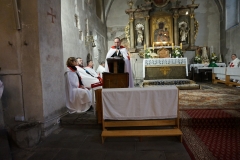 2023-10-22 Trzeci dzień II Międzynarodowego Konwentu Templariuszy, zaprzysiężenie Giermka w starym Kościele Templariuszy pw. Św. Bartłomieja w Gliwicach