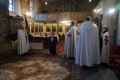 2023-10-22 Trzeci dzień II Międzynarodowego Konwentu Templariuszy, zaprzysiężenie Giermka w starym Kościele Templariuszy pw. Św. Bartłomieja w Gliwicach