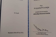 2024-03-18 - Uroczystość odznaczenia templariuszy Medalem Honoris Gratia za zaslugi dla Miasta Krakowa