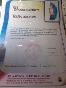2023-07-09 - Niepokalanów, Templariusze otrzymali od Franciszkanów Relikwie św Maksymiliana Kolbe