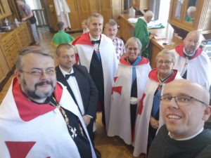 2023-07-09 - Niepokalanów, Templariusze otrzymali od Franciszkanów Relikwie św Maksymiliana Kolbe
